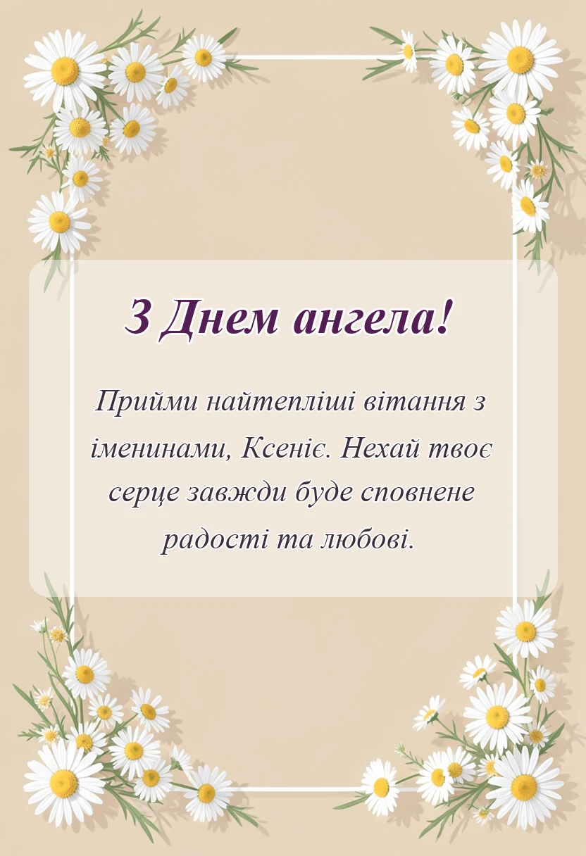 красива листівка: картинки з днем ангела ксенії