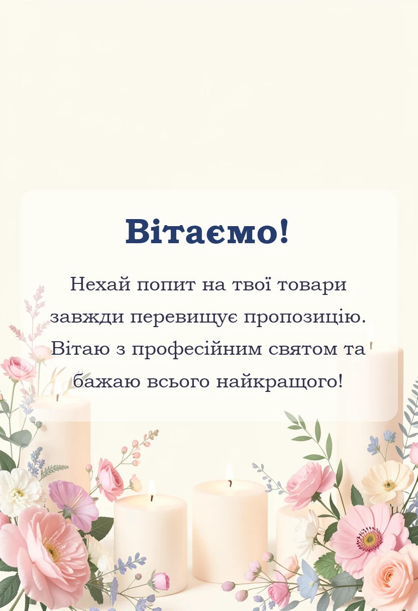 святкова картинка: привітання з днем працівника торгівлі