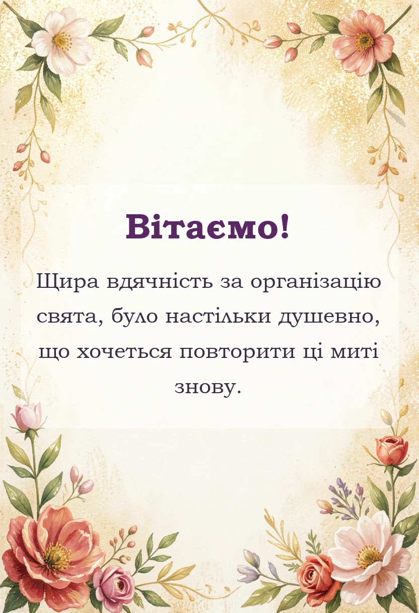 унікальна листівка - подяка за неймовірні емоції