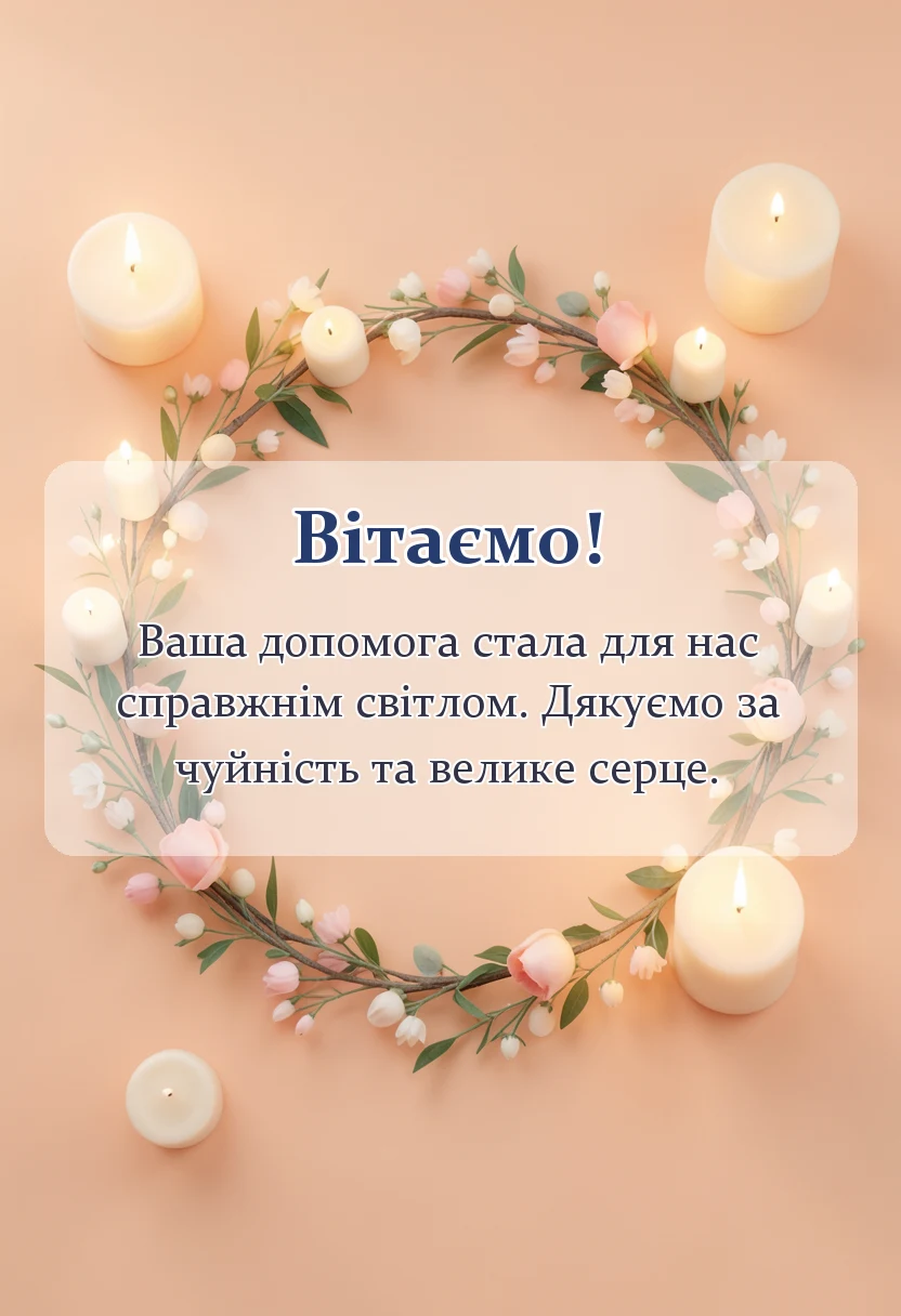 унікальна листівка - слова вдячності за гуманітарну допомогу