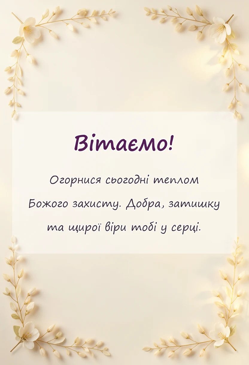 унікальна листівка - привітання з покровою пресвятої богородиці