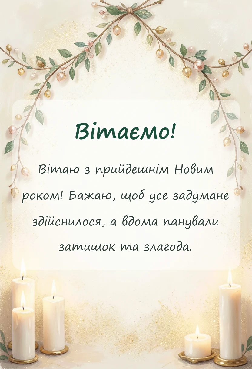 красива листівка: короткі привітання з новим роком своїми словами