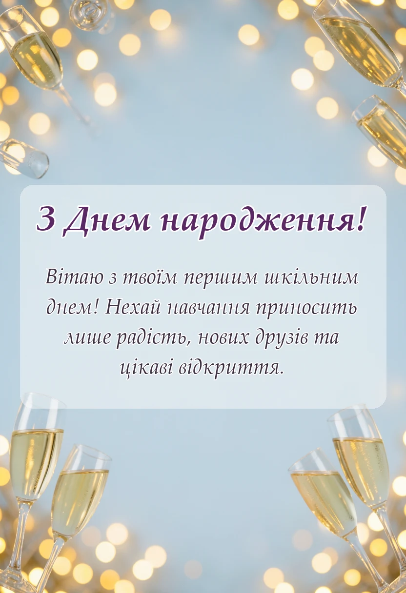 листівка з побажанням - побажання першокласниці