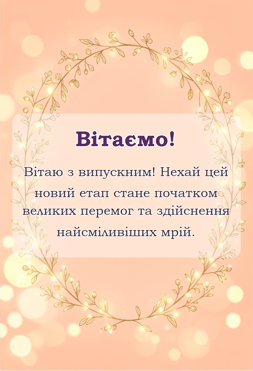 унікальна листівка - привітання випускниці школи