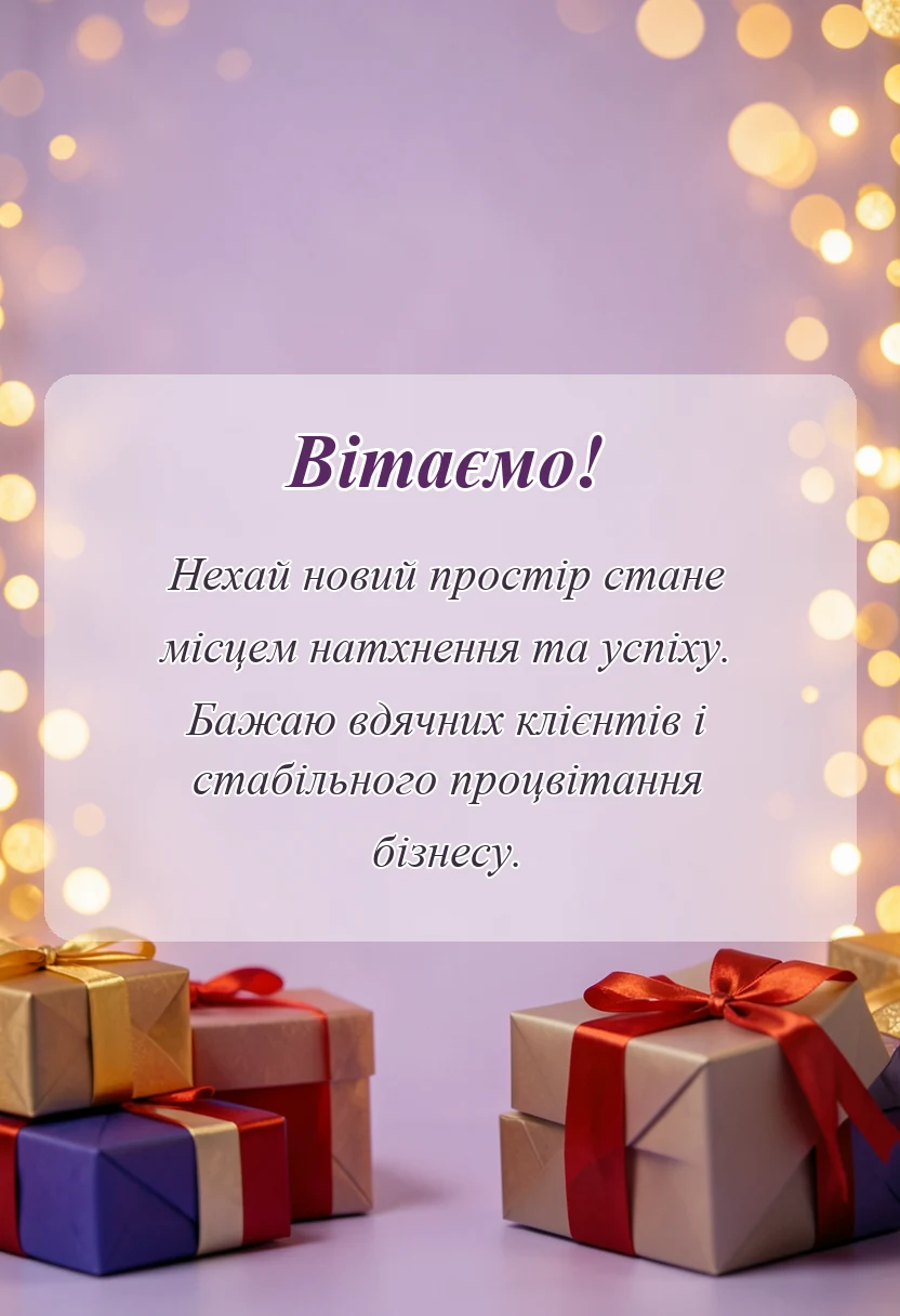 красива листівка: привітання з відкриттям салону своїми словами