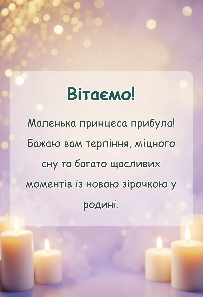 листівка з побажанням - прикольні привітання з народженням донечки своїми словами