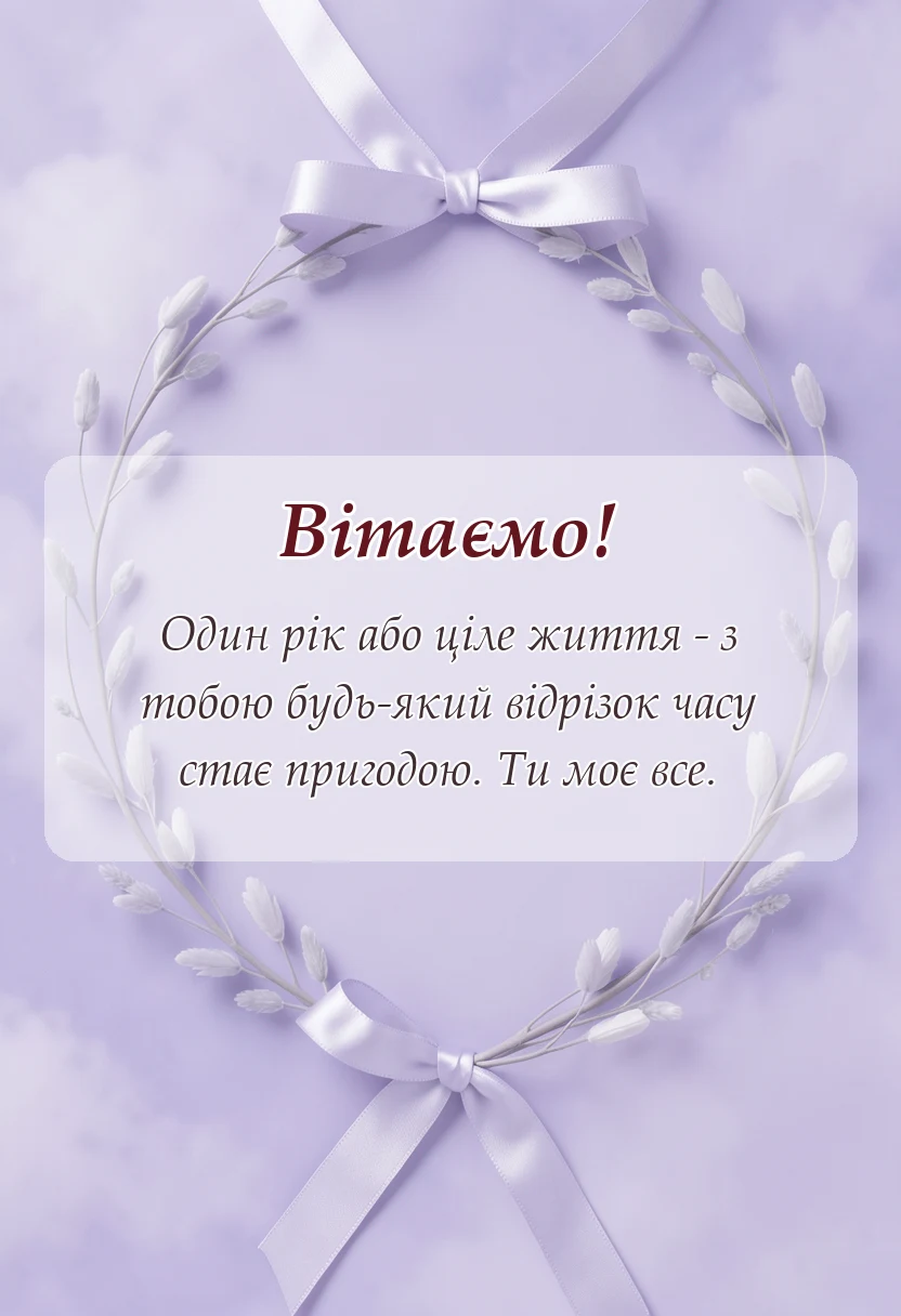 вітальна листівка - привітання з річницею коханому своїми словами
