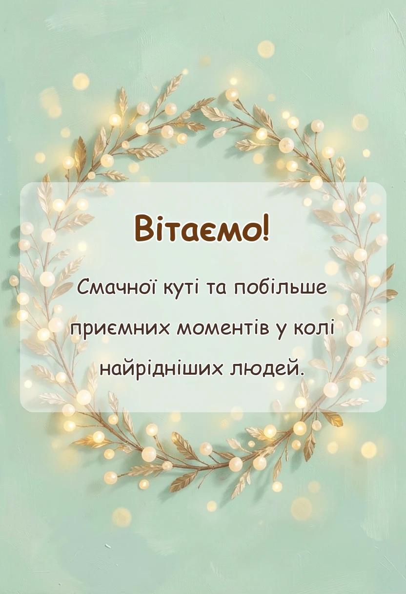 вітальна листівка - привітання з щедрим вечором своїми словами