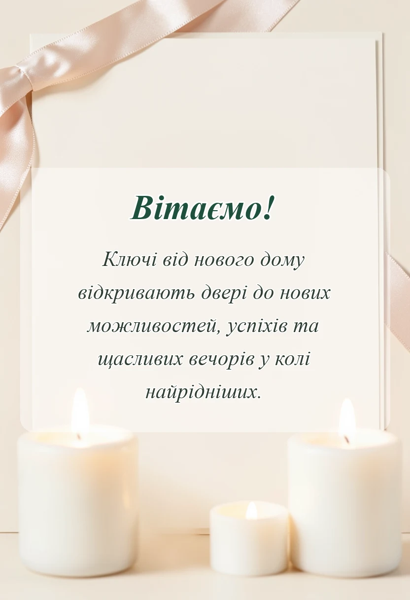 вітальна листівка - тост на новосілля своїми словами