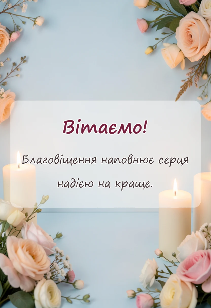 святкова картинка: привітання з благовіщенням