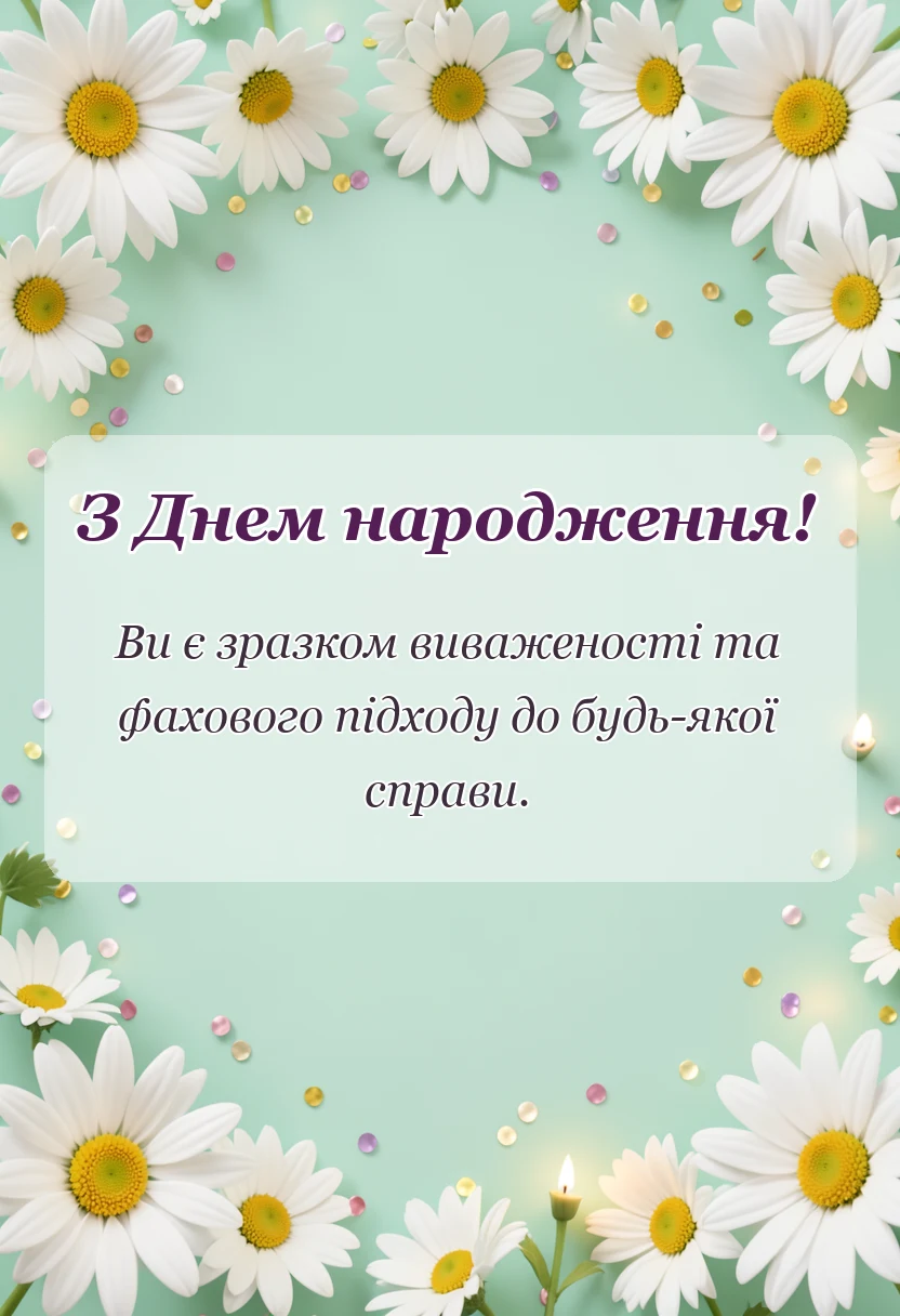 листівка з побажанням - привітання з днем народження жінці та чоловікові