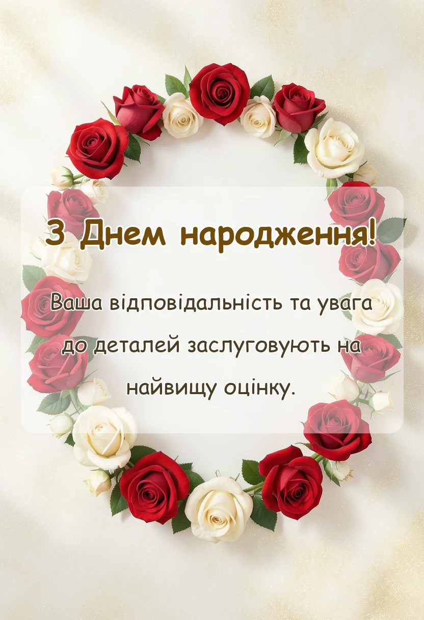 унікальна листівка - привітання з днем народження марині