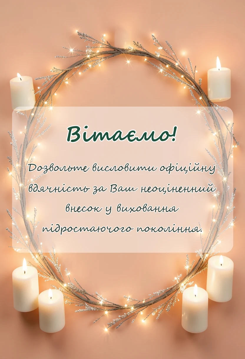 вітальна листівка - подяка асистенту вихователя