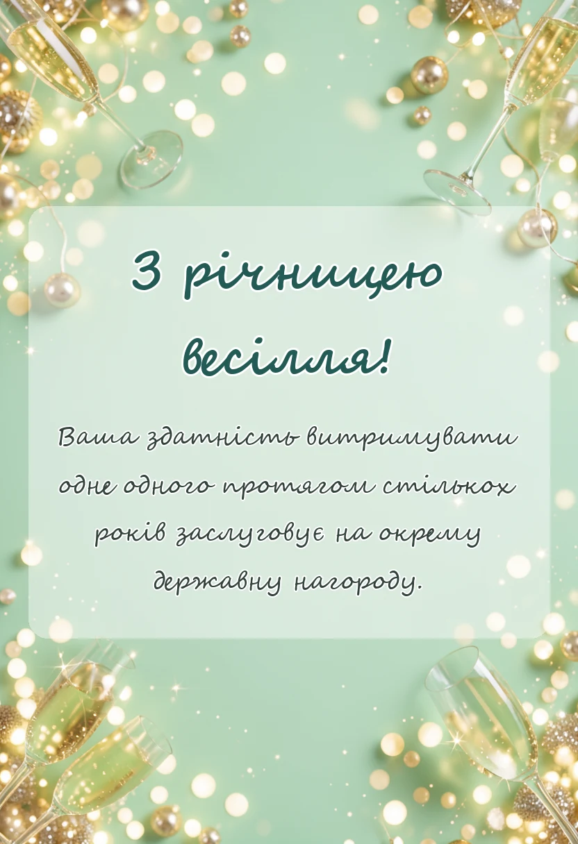 унікальна листівка - прикольні привітання з річницею весілля
