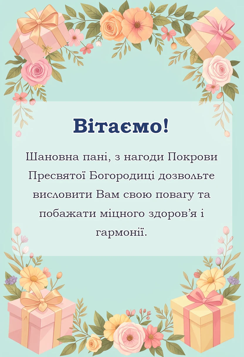 листівка з побажанням - картинки з покровою пресвятої богородиці