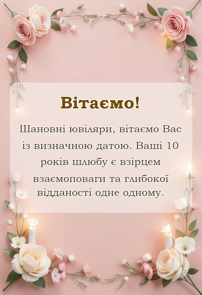 вітальна листівка - побажання на річницю весілля