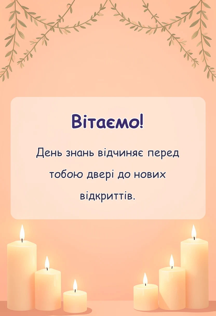 унікальна листівка - привітання першокласнику своїми словами
