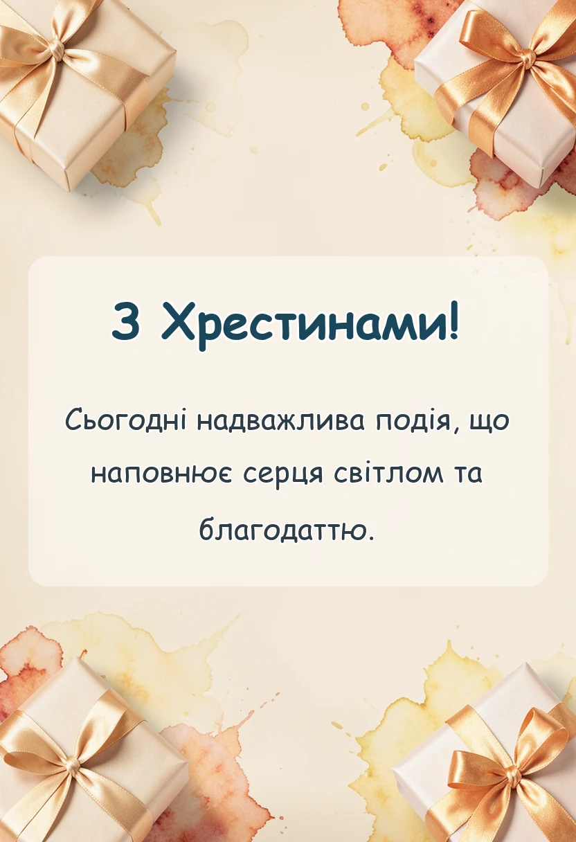 вітальна листівка - що бажати на хрестинах