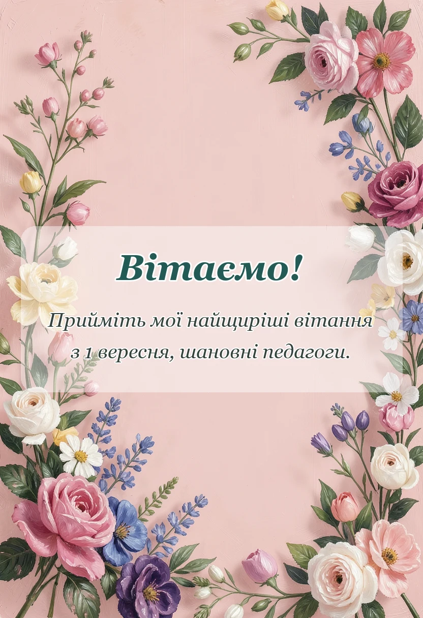 вітальна листівка - вітання зі святом першого вересня