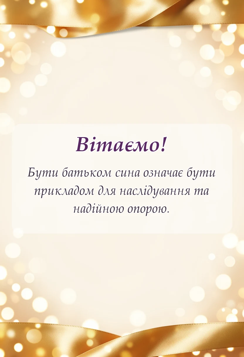 вітальна листівка - привітання з днем сина