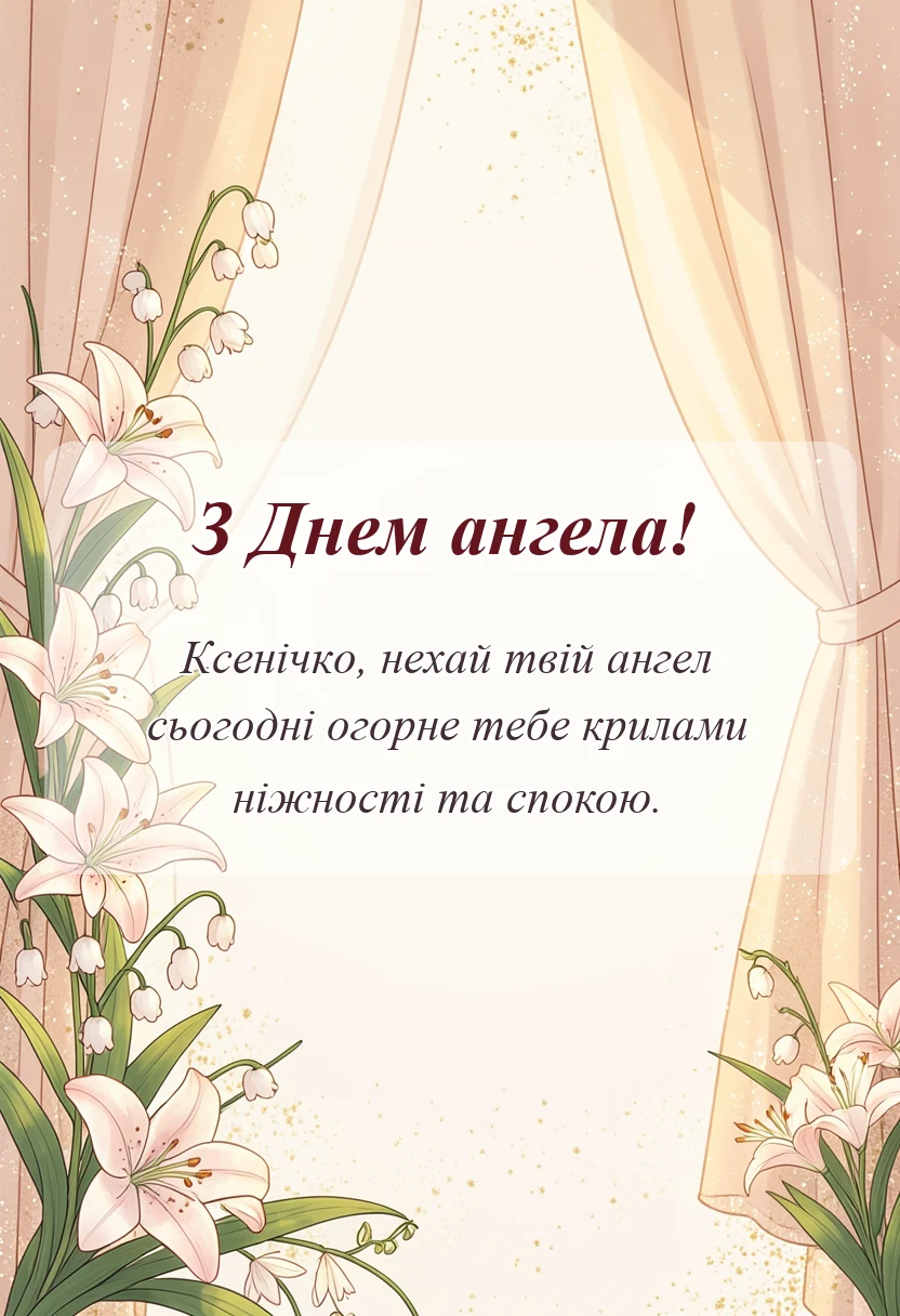 вітальна листівка - картинки з днем ангела ксенії