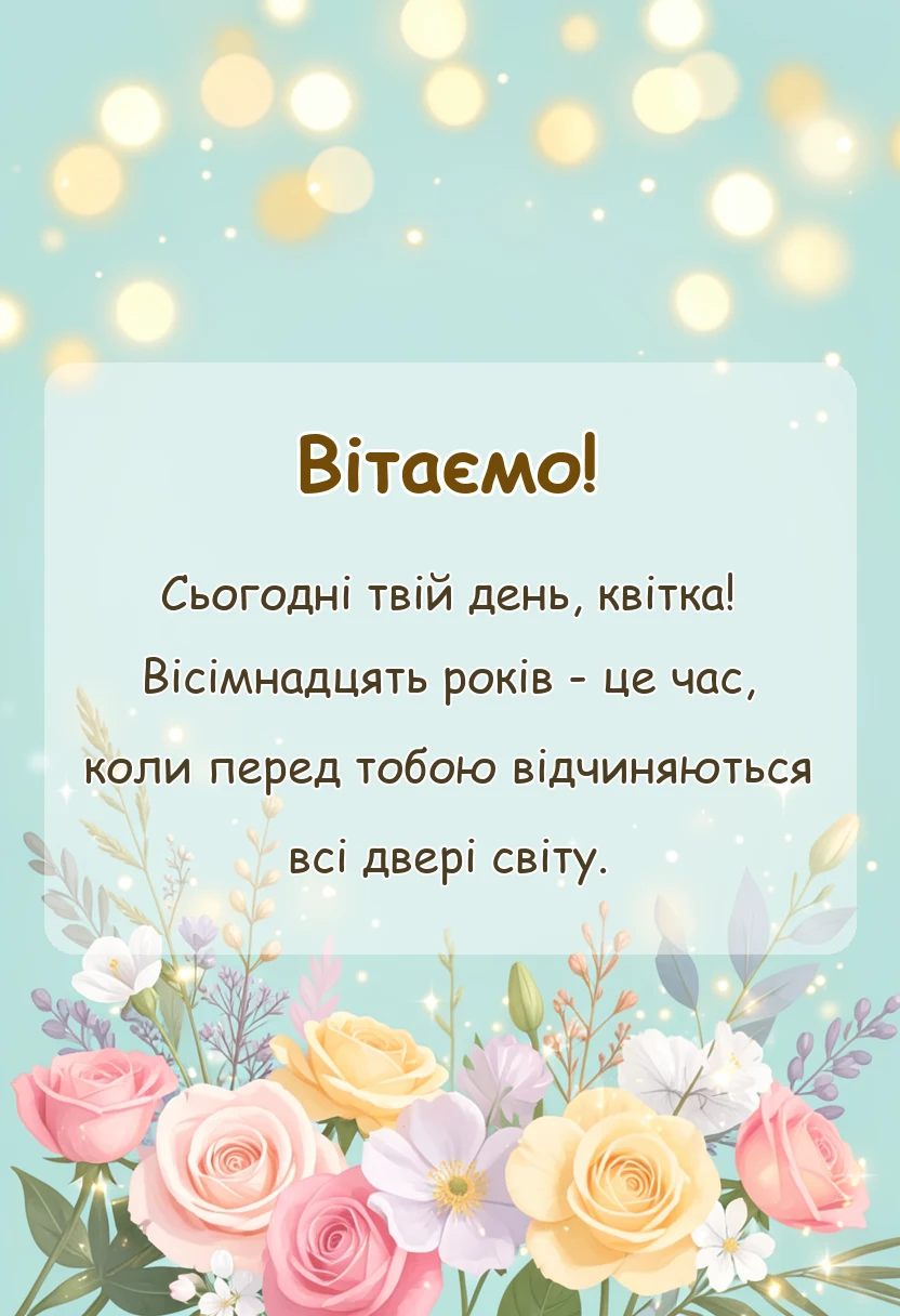 листівка з побажанням - картинки з днем народження 18 років