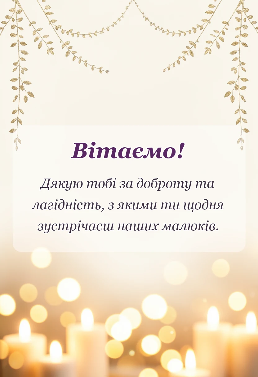святкова картинка: подяка асистенту вихователя