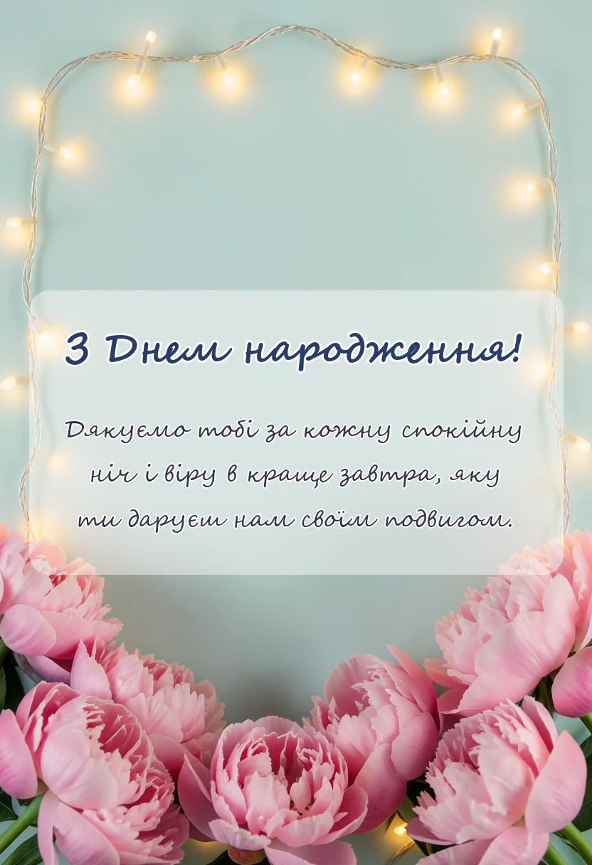 вітальна листівка - побажання воїнам своїми словами