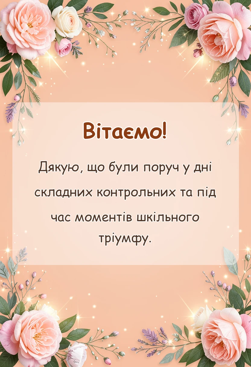 вітальна листівка - привітання батькам з останнім дзвоником