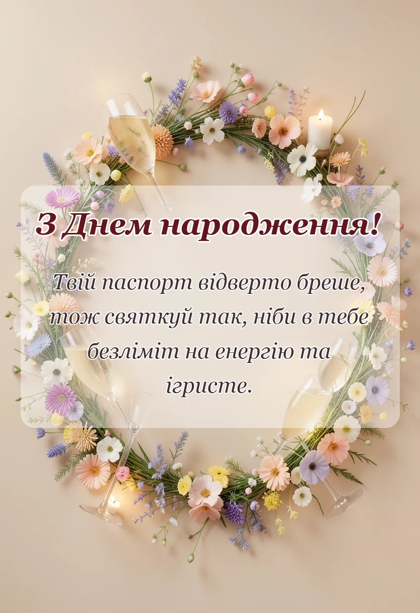 унікальна листівка - мудрі привітання з днем народження