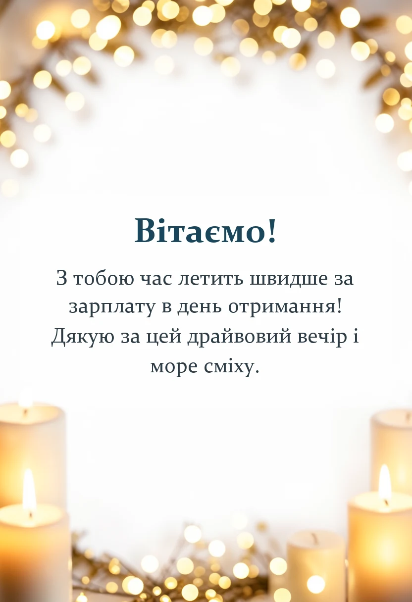 вітальна листівка - подяка за гарно проведений час слова вдячності