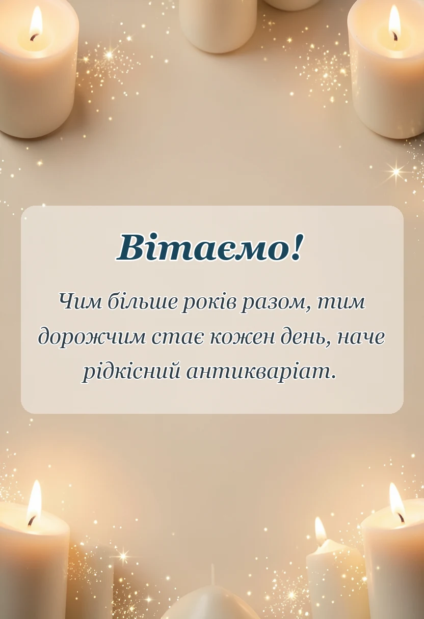 листівка з побажанням - привітання на фарфорове весілля
