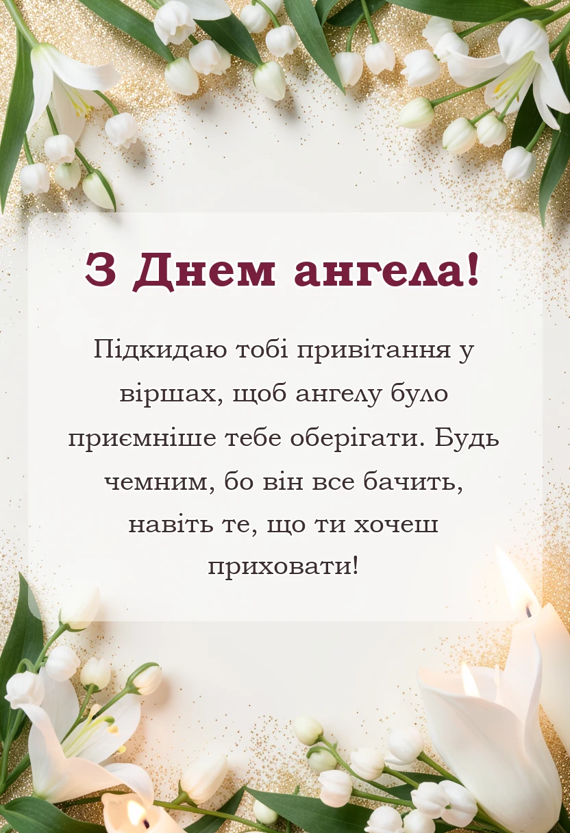 красива листівка: картинка з днем ангела