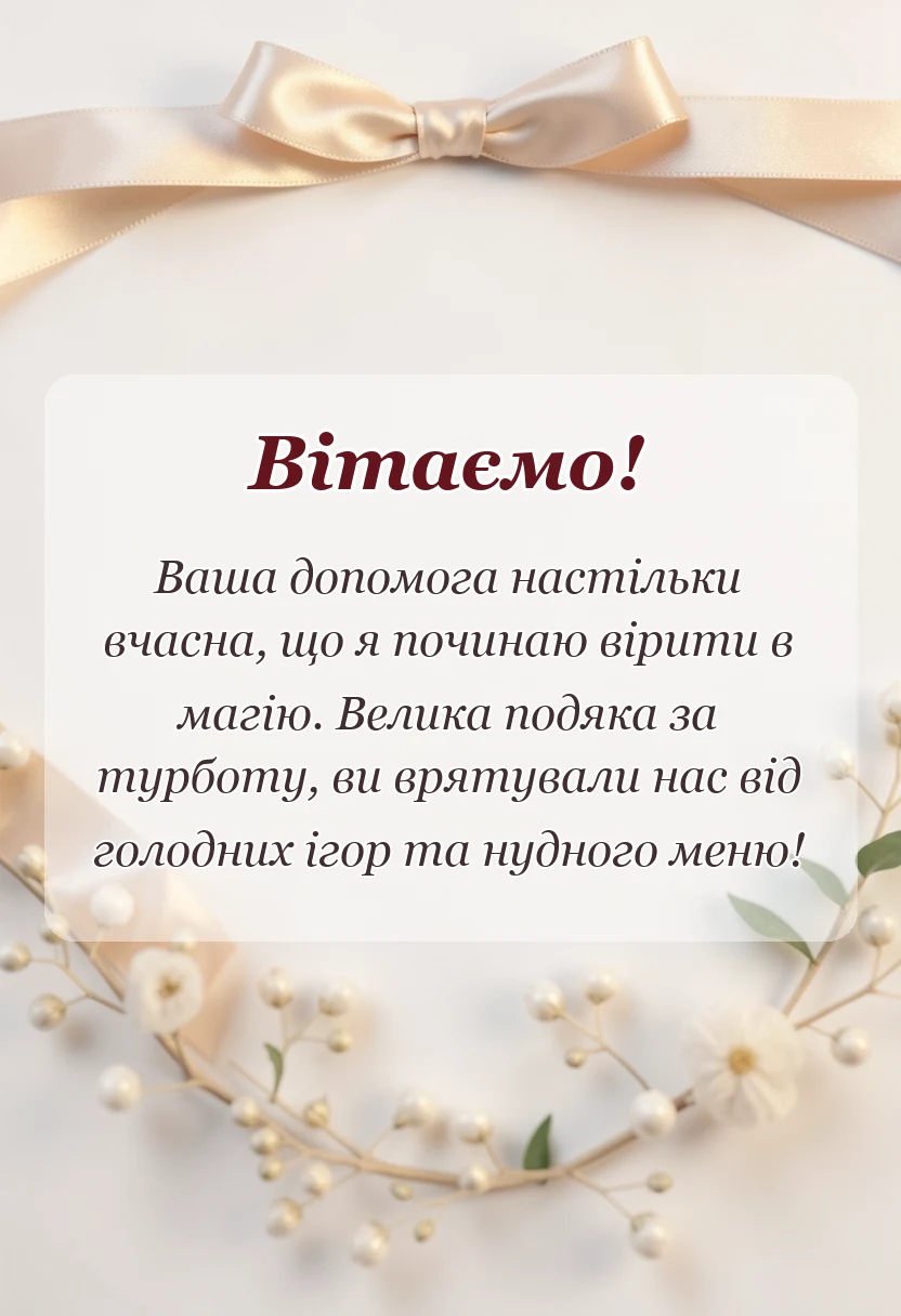 вітальна листівка - слова вдячності за гуманітарну допомогу