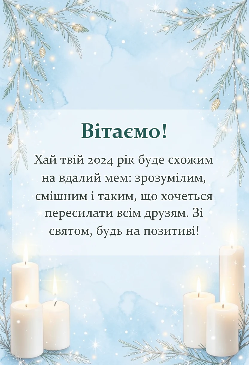вітальна листівка - короткі привітання з новим роком своїми словами