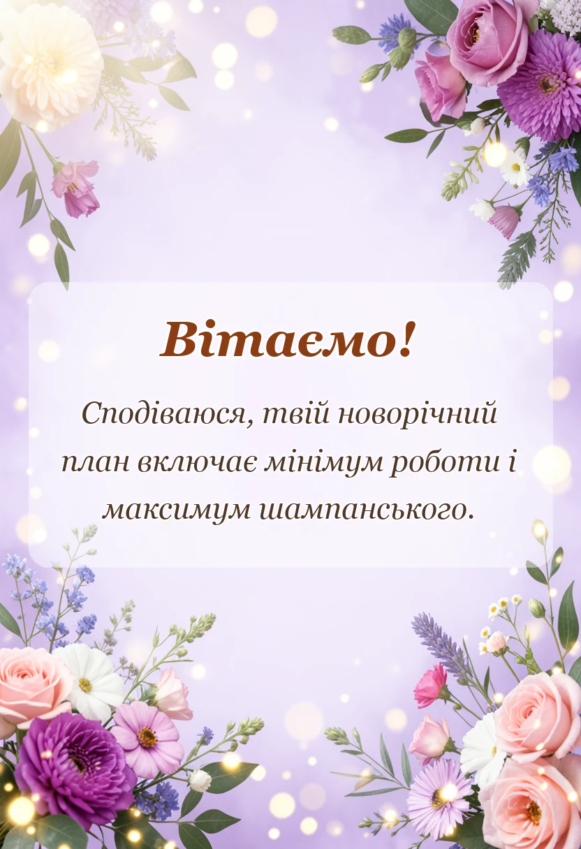 унікальна листівка - привітання з новим роком текст