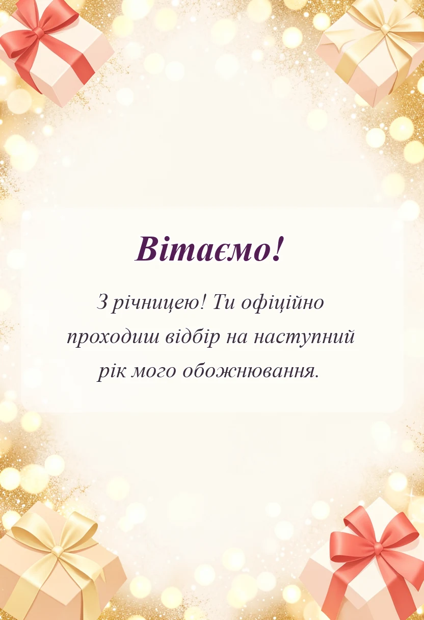 листівка з побажанням - привітання з річницею коханому своїми словами