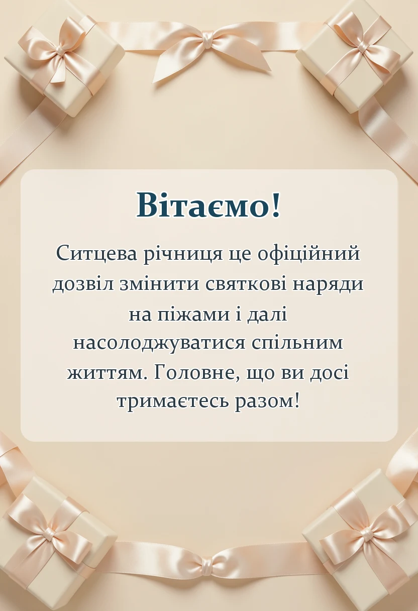 вітальна листівка - ситцеве весілля привітання