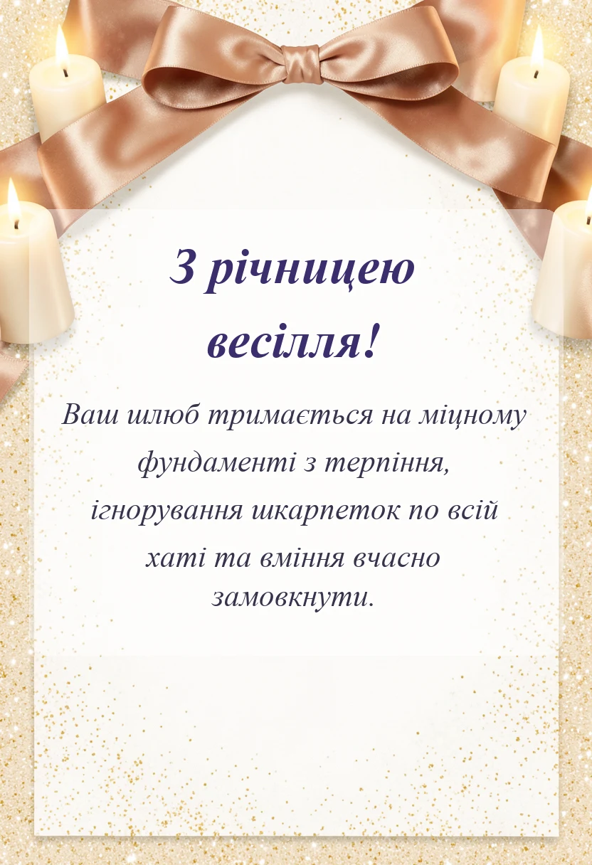святкова картинка: прикольні привітання з річницею весілля