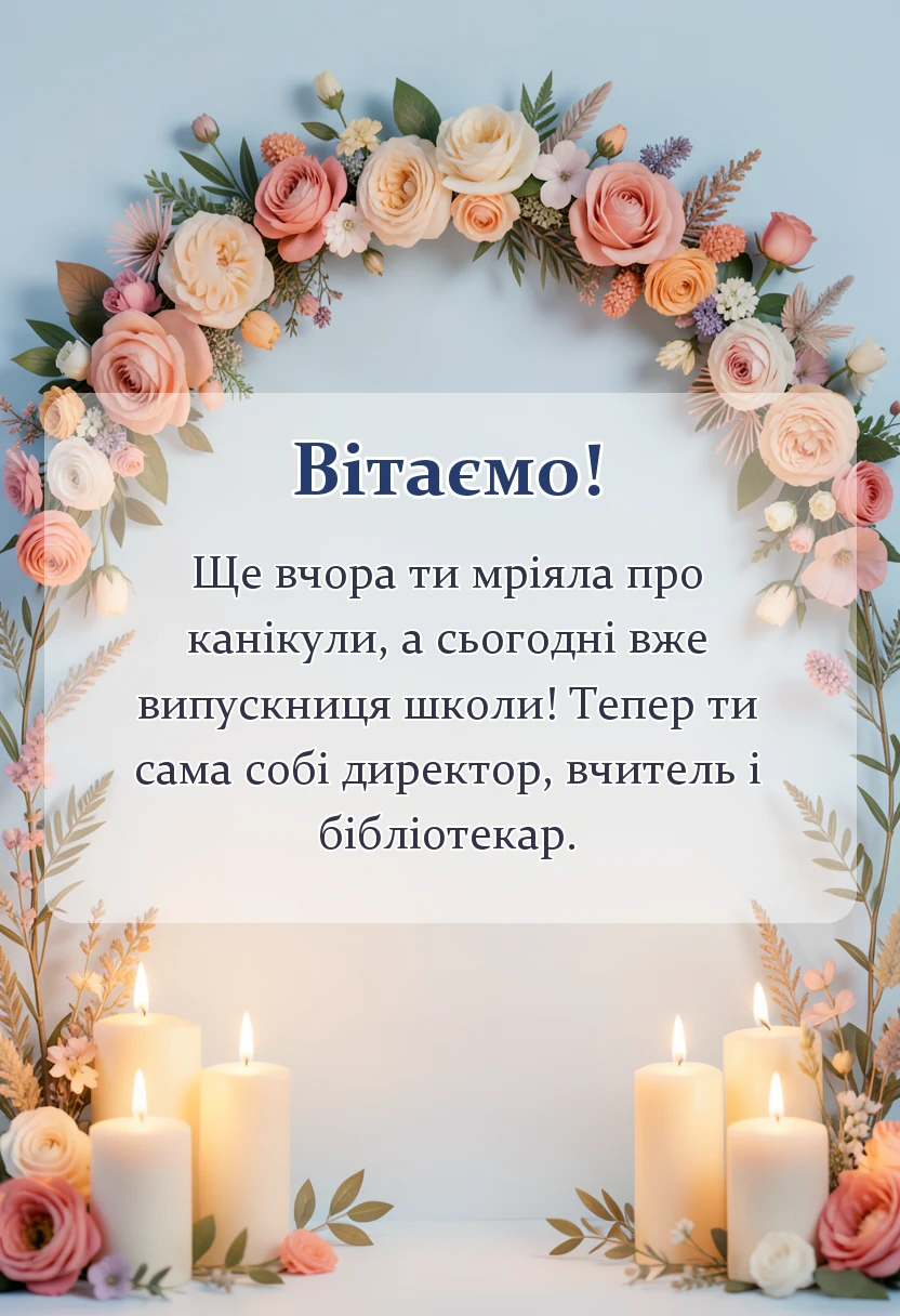 унікальна листівка - картинки випускниці школи