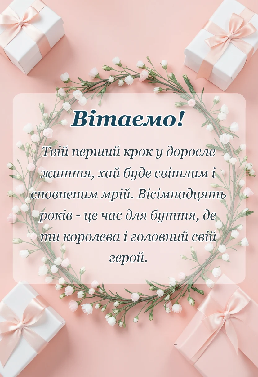 красива листівка: картинки з днем народження 18 років