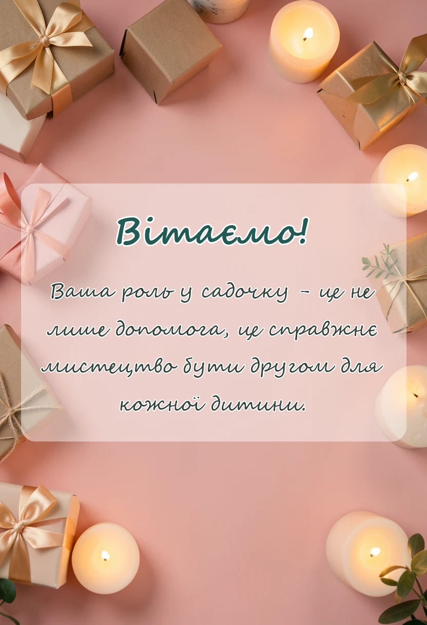 вітальна листівка - подяка асистенту вихователя
