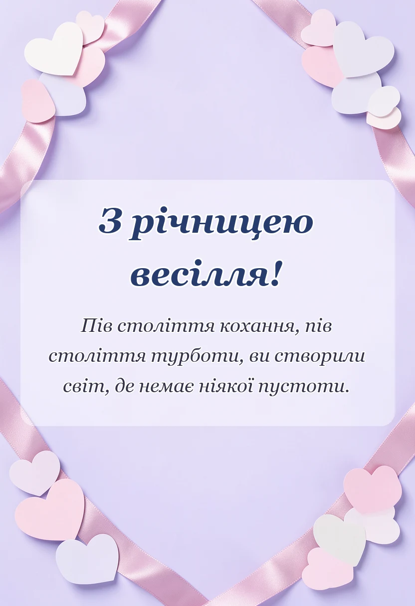 унікальна листівка - текст привітання з золотим весіллям