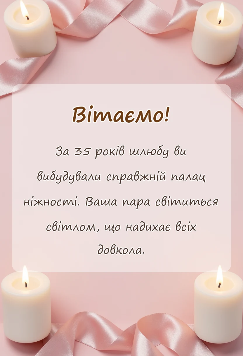 унікальна листівка - картинки з 35 років весілля