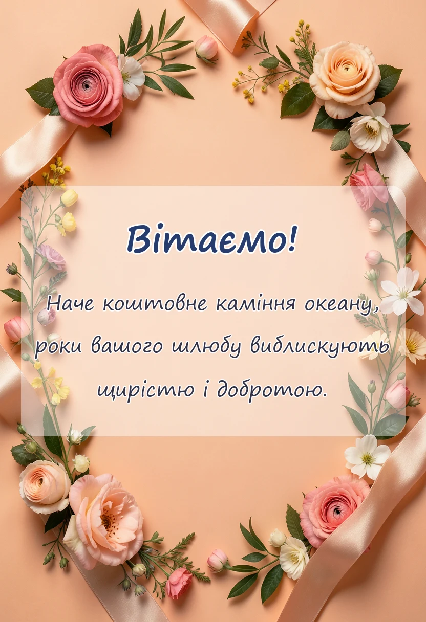 красива листівка: привітання з 35 років весілля