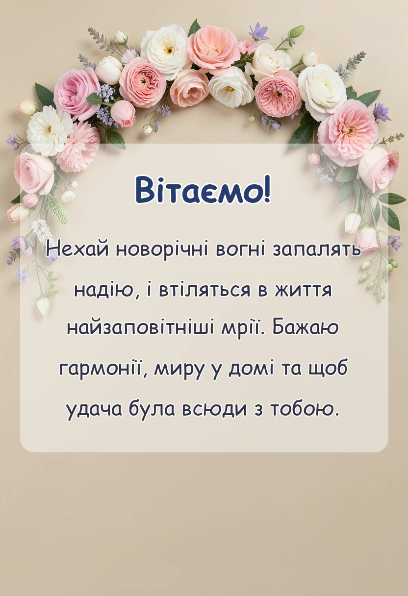 вітальна листівка - короткі привітання з новим роком своїми словами