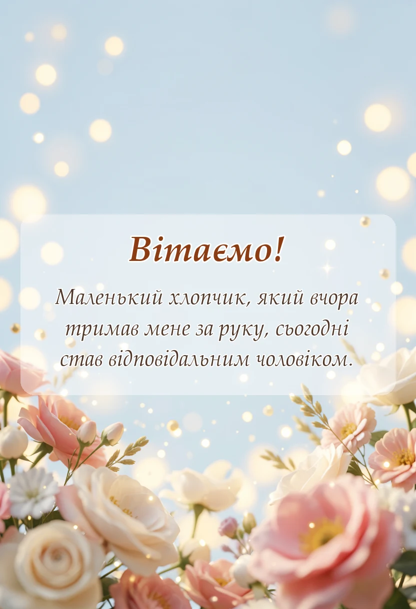унікальна листівка - привітання з днем весілля від мами сину