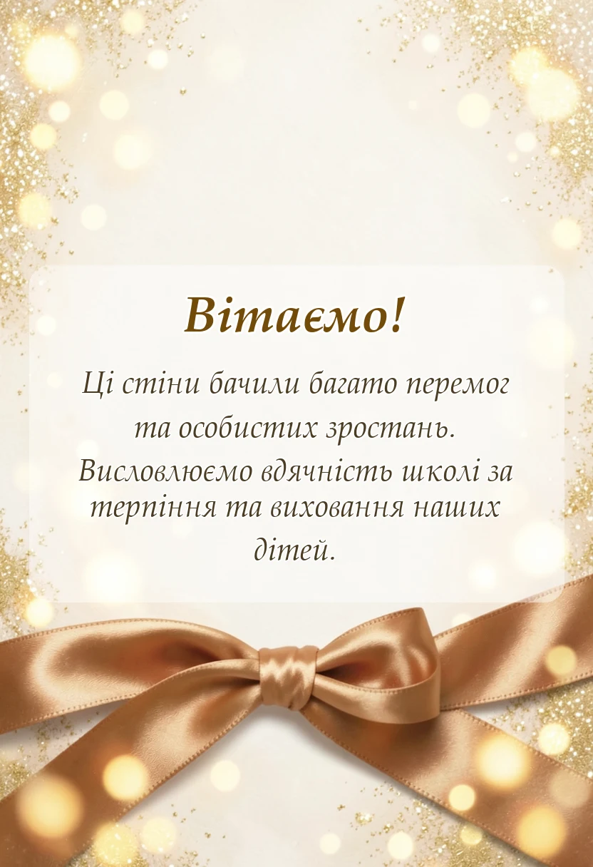красива листівка: подяка школі від батьків слова вдячності привітання випускникам