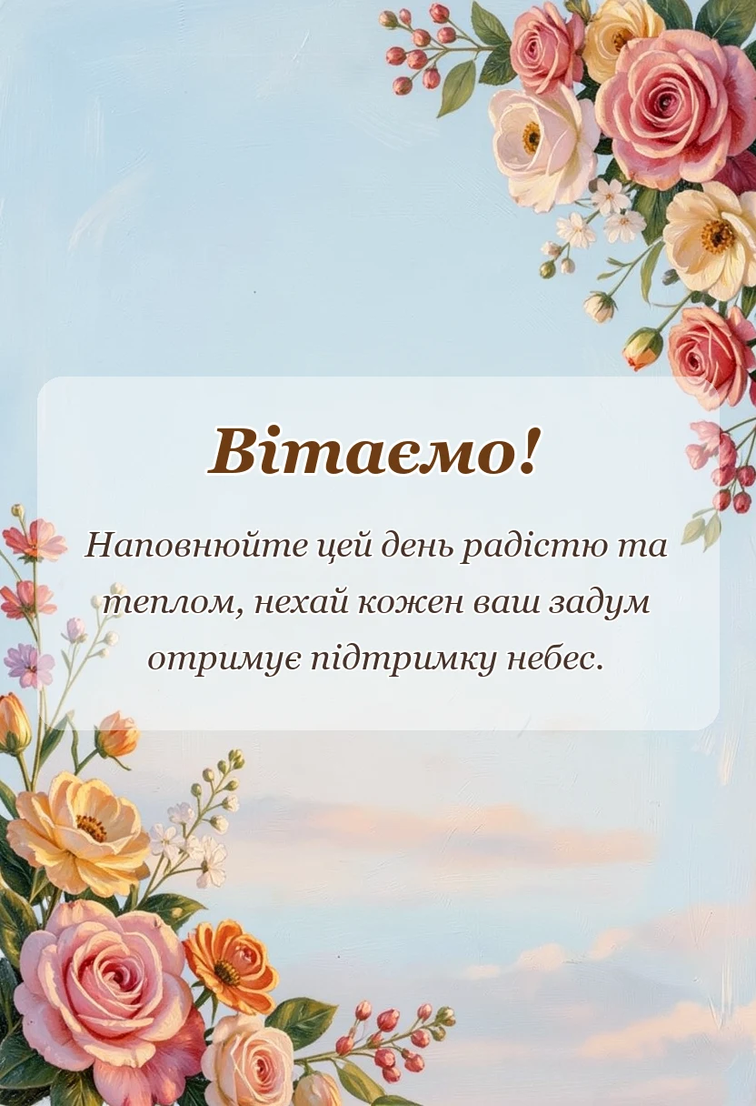 красива листівка: привітання з благовіщенням