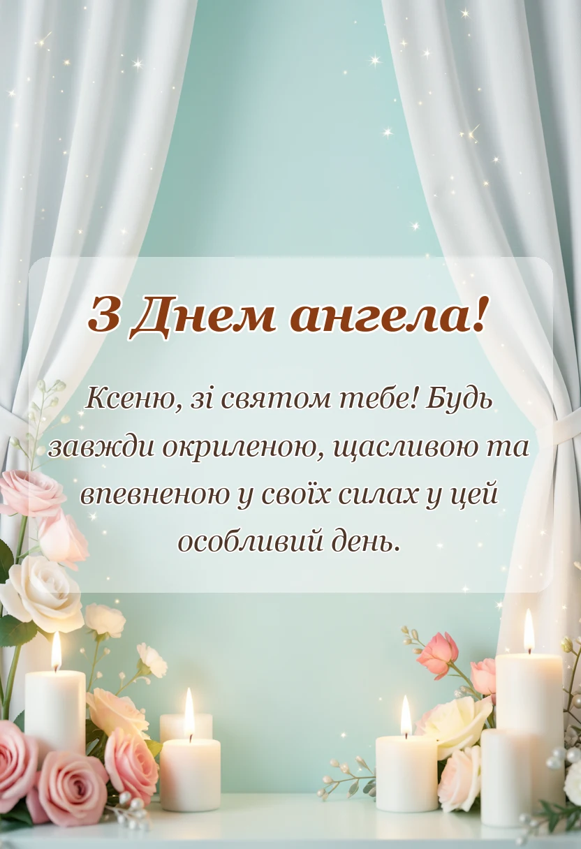листівка з побажанням - привітання з днем ангела ксенії